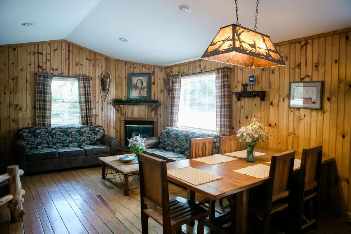 A cozy lodge retreat interior
